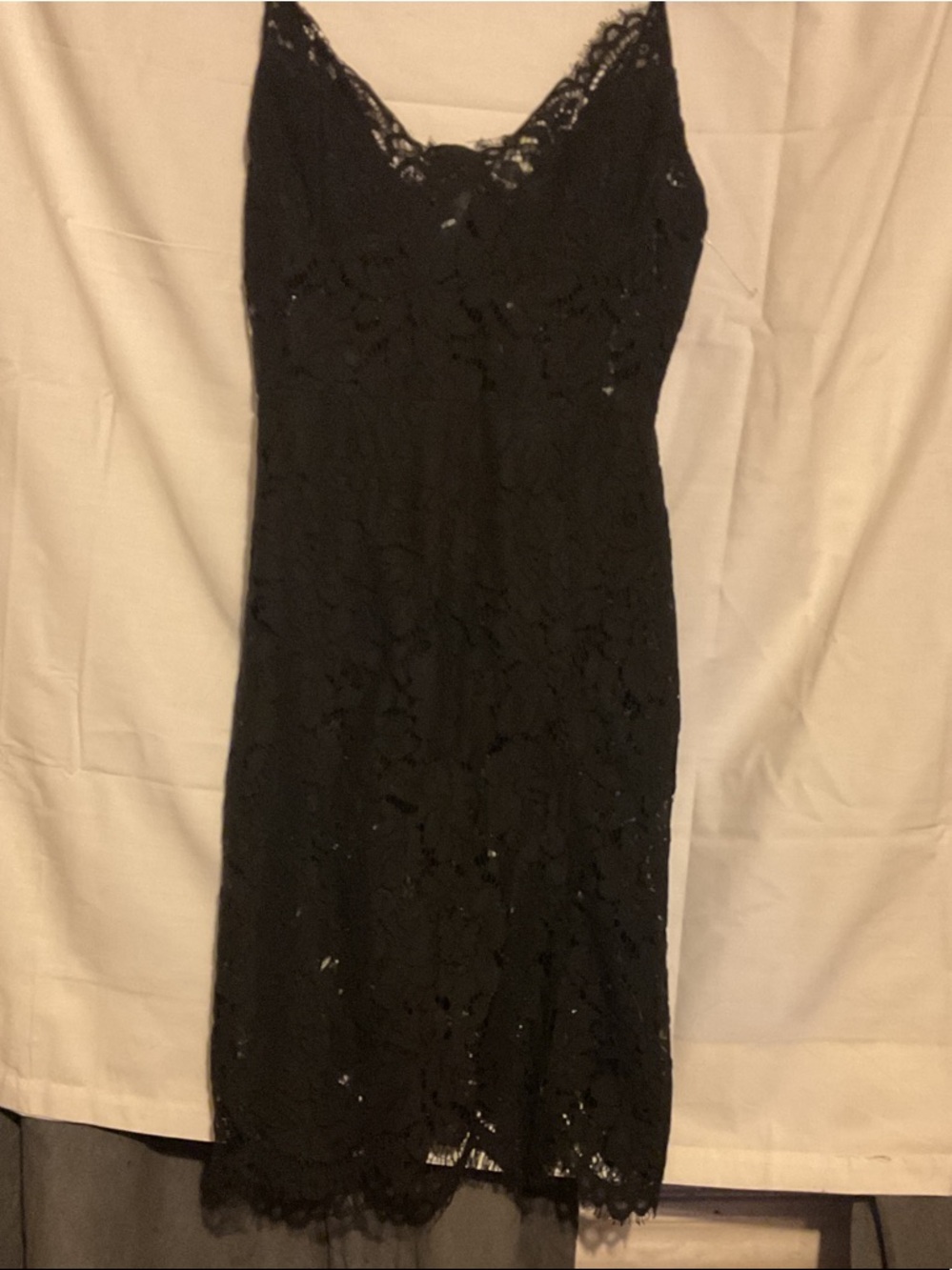 Fashion Nova Black Lace Midi Slip Dress